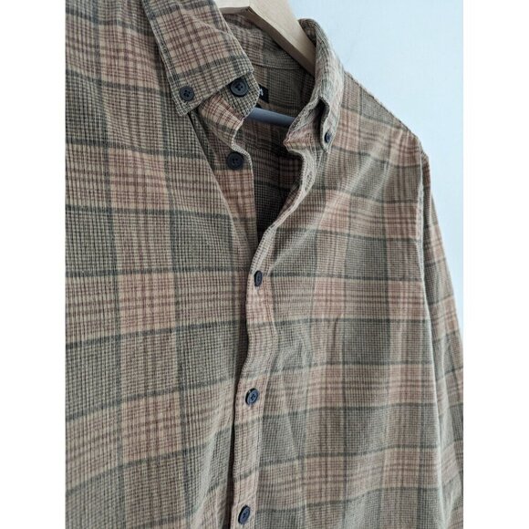 NWOT Express Plaid Stretch Corduroy Button Down Men's Shirt Size M - Picture 8 of 8